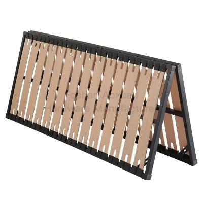 China Low Profit Metal Foldable Modern Bedroom Furniture Wooden Widen Slats Folding Bed Frame for sale