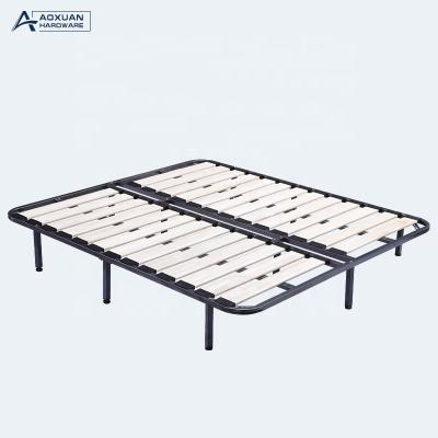 China Black Sturdy Storage Thicken Solid Pine Metal Iron Encrypted Platform Bedstead for sale