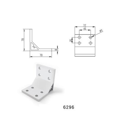 China Support Connector Aluminum Profile Connector 90 Degree , Inscribed Angle Aluminum Corner Code A for sale