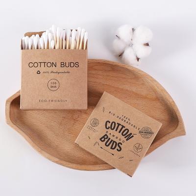 China Eco-friendly Personal Care Stick 100pcs Bamboo Wooden Ear Cotton Cleaning Sticks for sale