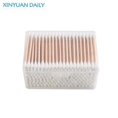 China Home Use+office+travel 200 Pcs Square Box High Quality Cottonbud Wooden Stick for sale