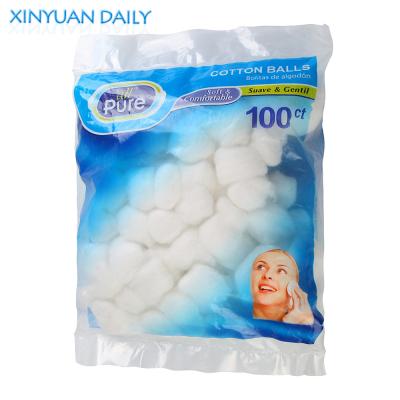 China 100 PCS Large Strong Absorbent Pure White Cotton Balls For Makeup for sale