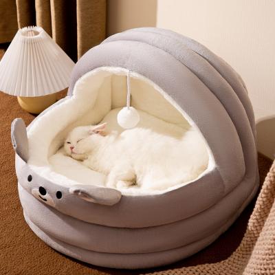 China Partially Enclosed Room Pet Bed Toy Cat Nest Bed Breathable Cute Play Cat Bed Lovely Cradle Interactive for sale