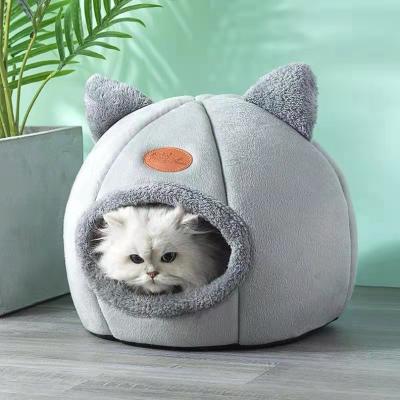 China Lovely Quality Stocked Cat Boarding Around Cat Bed Winter Warm Pet Nest Bed Fully Enclosed Nest Cat Bed For Indoor for sale