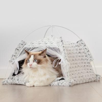 China Non-slip Bottom Cat Nest Sleep Bed Removable Cattery Kennel Pet Dog Pet Bed Breathable Cotton Tent for sale