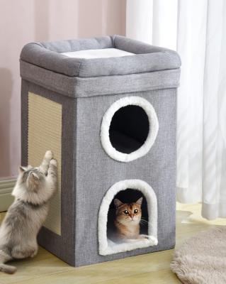 China Pet Stored Cat Litter Pet Beds Folding Cat Boarding Bed Cat Bed Removable Washable Pet Raised Overcoat for sale