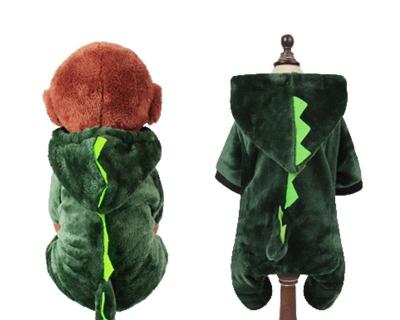 China 2023 Viable Wholesale Cheap Pet Accessories Dog Outfits Halloween Dinosaur Dog Hoodie Dog Clothes for sale