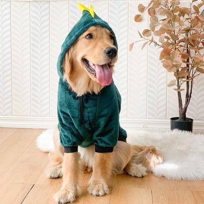 China Creative Viable Cartoon Pet Clothes Costume Tiger Dinosaur Soft Dog Pet Playing Equipment Coat Clothes For Pets for sale