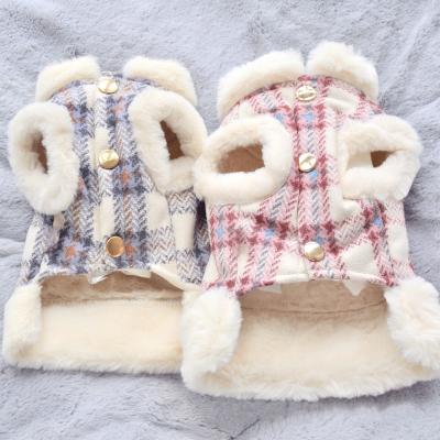 China Sustainable New Design Button Pet Clothes Cute Brushed Small Dogs Custom Dog Apparel Sweater Coat Dog Clothes for sale