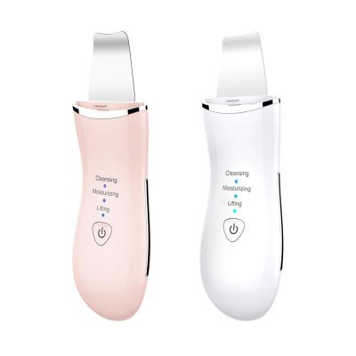 China Mini Portable Rechargeable Ultrasonic Sonic Beauty DEEP CLEANSING Facial Shovel Cleanser Peeling Electric Spatula Face Skin Scrubber for sale