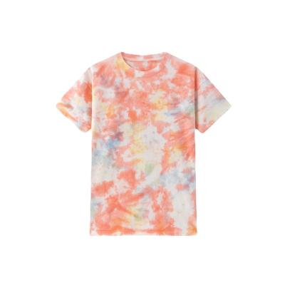 China Anti-wrinkle Wholesale women's handmade tie dye fashion brand T-shirt printed personality loose short sleeve for women for sale