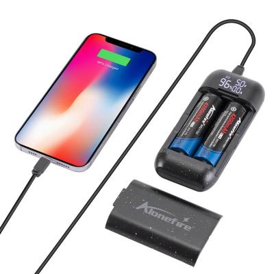 China Type-C Powerbank Charger Alonefire PD2 Battery Box 5V 2A USB Ports Power Bank Case DIY Shell Kit Cell Phones Powerbank For 2x18650/21700 for sale