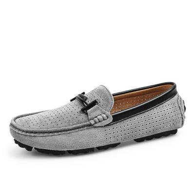 China Fashion Round Cowhide Men Loafer Genuine Leather Shoes, Summer Loafers for sale