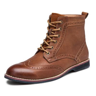 China 2022 Fashion Trend Men's Classic Retro Ankle Boots Hot Casual Motorcycle Rubber Leather Martin Boots for sale