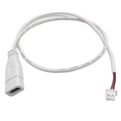 China MP3 / MP4 Player Type c female to xh2.54 male terminal cable white 2464 26awg 7/0.15 wire OD 3.0mm 0.5m Data Cables for sale