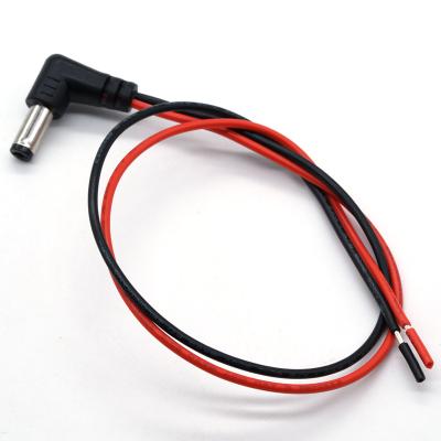 China Electronic DC Power Jack Connector 90 Degree 5.5 2.1 Male Female Panel Plug Cable Wire Harness for sale