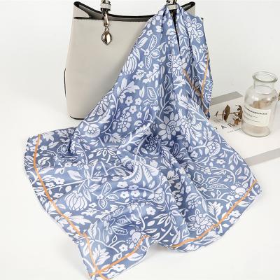 China NEW Designer Luxury Elegant Soft Fashion Cashew Floral Printed Silk Scarf Imitated Silk Shawls For Women Square Scarf Neck Cover Bandana for sale