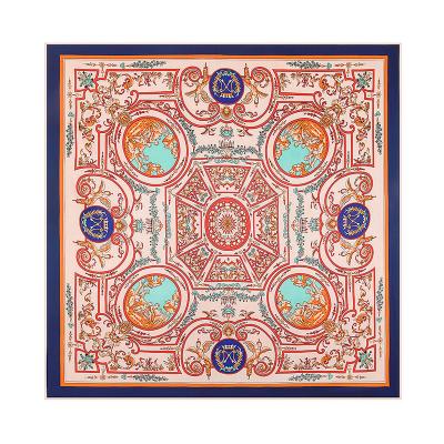 China Hot-selling source of place burst 130cm warp printed silk twill scarf travel vacation sunscreen silk shawl for sale