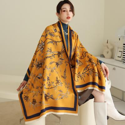 China Newest scarf ready to ship hot sale luxury brand women cape autumn neck wrap winter cashmere thick warm scarf and shawl for sale