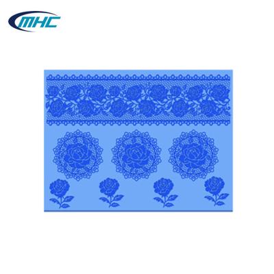 China Large Viable Unique Design Silicone 3D Lace Mat Cupcake Wrapper for sale