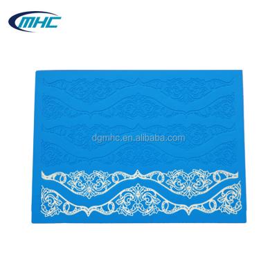 China Viable hot sales cheapest big silicone mat for cakes lace silicone mold for baking for sale