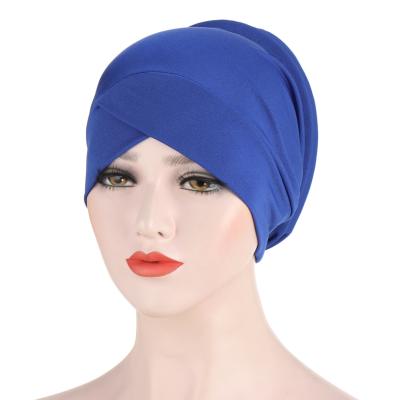 China 2021 Breathable Most Popular Simple Muslim Turban Hijab Elastic Adjustable Islamic Turban For Women Lady for sale