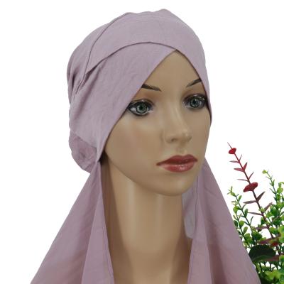 China Long yj 803 2021 New Ready To Wear Under Scarf Muslim Instant Chiffon Undercap Hijabs For Muslim Women for sale