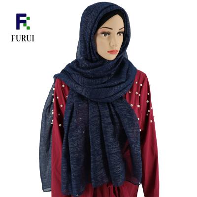 China Wholesale Hijab Cotton Viscose Shimmer Yarn Fabric Shiny Shawls Scarves For Muslim Women for sale