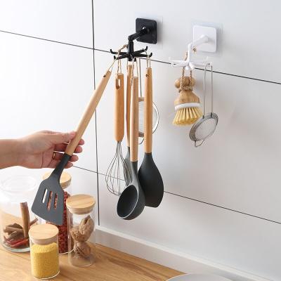 China F2-442 Eco Waterproof Household 360 Rotating Hook Kitchen, Multifunctional Free Hole Storage Rotating Hook Kitchen Tools for sale