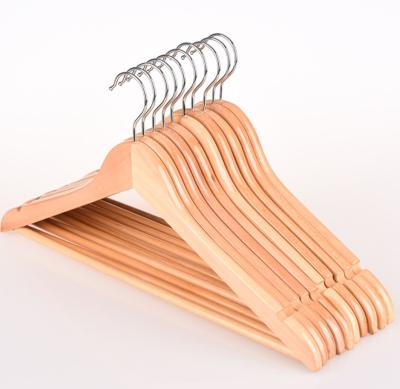 China Wholesale Minimalist Cloth Hangers For Coat Clothes Jacket Wooden Hangers Non Slip Wooden Clothes Hangers for sale