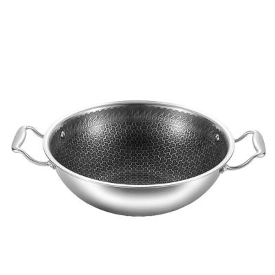 China Good price new viable type Wok Pan Stainless Steel With Saucepan Chinese cookware for sale