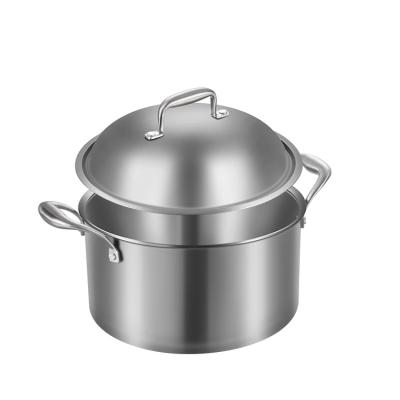 China Wholesale Sustainable Classic Cookware Cooking Pots Stainless Steel Nonstick Soup Pot With Cover for sale