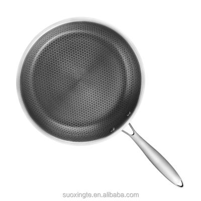 China Modern Stainless Steel Cookware Stick Liner Frying Pan Non Beware Wholesale Price Kitchen Cookware for sale