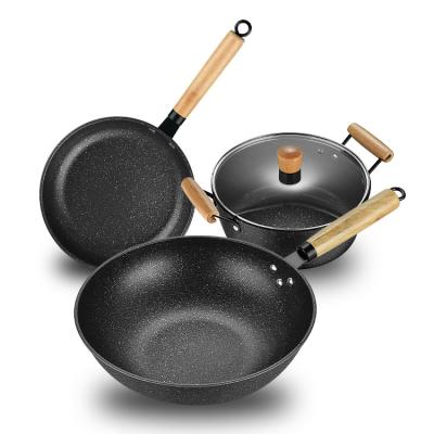 China Stocked Yongkang factory Suoxingte kitchen cooking cookware set for ironing non-stick pots and pans set cooking pot set for sale