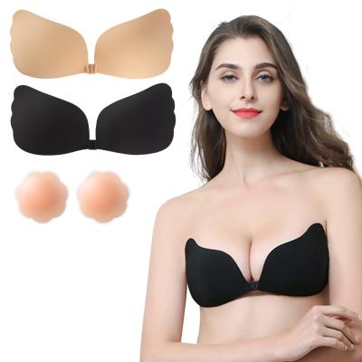 China Big Bust Pump Bralette Lift Up Seamless Bra Front Closure Self-Adhesive Silicone Invisible Bra for sale