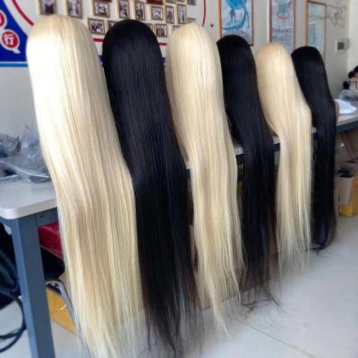 China Straight 40 Inch Unprocessed Raw Indian Hair HD Silk Straight Texture Lace Front Wigs Pre Plucked With Baby Hair For Black Women for sale