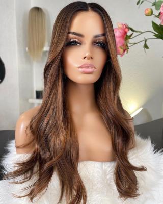 China Hot Sale 2T Body Wave Color Brazilian Sheer Lace Front Wigs For Women Pre Plucked Virgin Human Hair HD With Baby Hair for sale