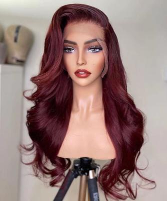 China Cheap Body Wave 100% Brazilian Human Hair Lace Body Wave Light Brown Lace Front Wig Pre Plucked With Baby Hair For Women for sale