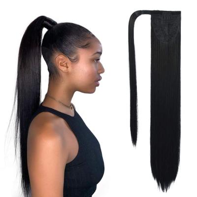 China Wholesale Silky Straight Wave 12A Grade Natural Indian Virgin Hair Wrap Around Ponytail Can Do Any Style And Color Ponytail For Black Women for sale