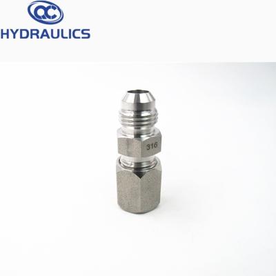 China Flameless Bite Straight JIC Flameless Type 74 Degree Tube Fittings Bite Adapters for sale