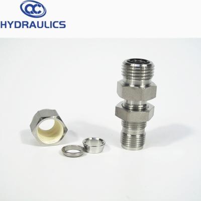 China Two-ferrule Designs Swagelok Type Stainless Steel Ferrule Dual Compression Tube Fitting for sale