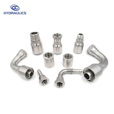 China One Piece Style 45 Degree Stainless Steel 304 / 316l Hydraulic Hose Fittings for sale