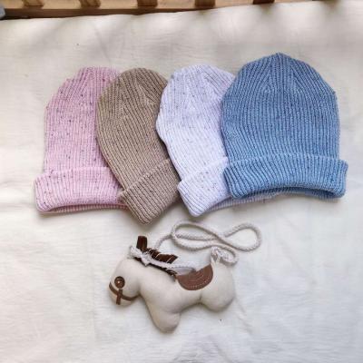 China Eco - Friendly Natural Colorful Organic Cotton Baby Boy Girl Plain Beanie Knitted Hat for sale