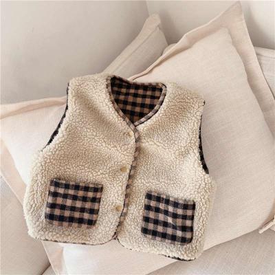 China Winter Breathable Baby Lambs Cashmere Fleece Vest Kids Outerwear Infant Coat Newborn Cardigans Boys Cozy Coats for sale