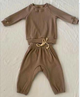 China Eco-friendly Comfortable Breathable Baby Ribbed Clothes Baby Kids Overalls Belted Long Pants Baby Clothing for sale