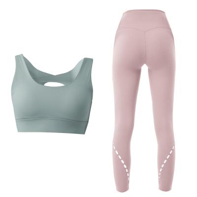 China Size Quality Breathable Fitness Women Clothing Gym Wear 2021 Women Yoga Sports Set for sale