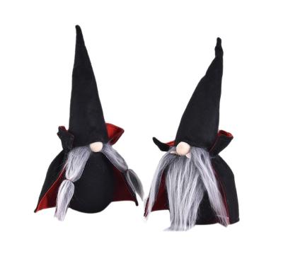 China Hot Selling Plush Amazon Gnomes Halloween Faceless Doll Witch Cloak Hat Vampire Doll Decoration Standing Black Gift for sale