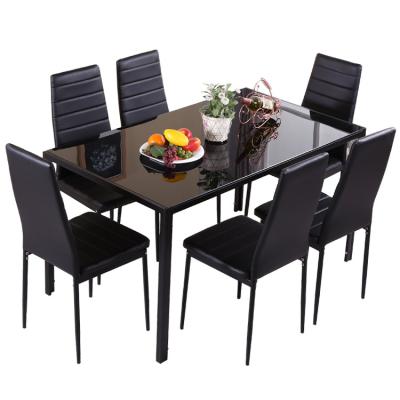 China Free Sample Modern Round Glass Kitchen Table Set for sale