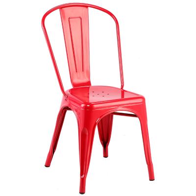 China Free Sample Designer Gold Red Leather Outdoor Adirondack Table Modern Bar Furniture Bistro Metal Stackable Chair With Metal for sale