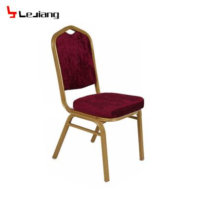 China Eco-friendly wholesale cheap stackable hotel used aluminum gold church wedding banquet chair for sale for sale